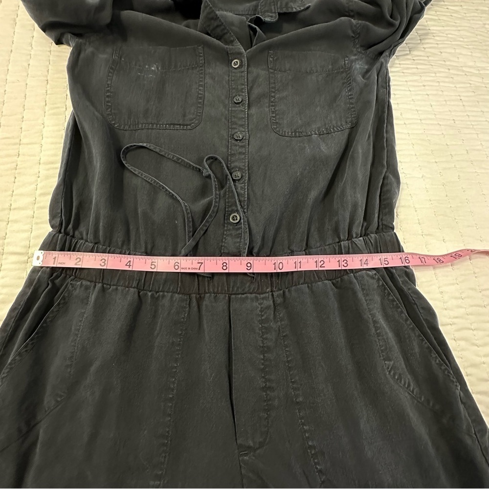 Anthropologie Cloth & Stone 100% Tencell Tyocell Long Sleeves Black Jumpsuit - Picture 6 of 14